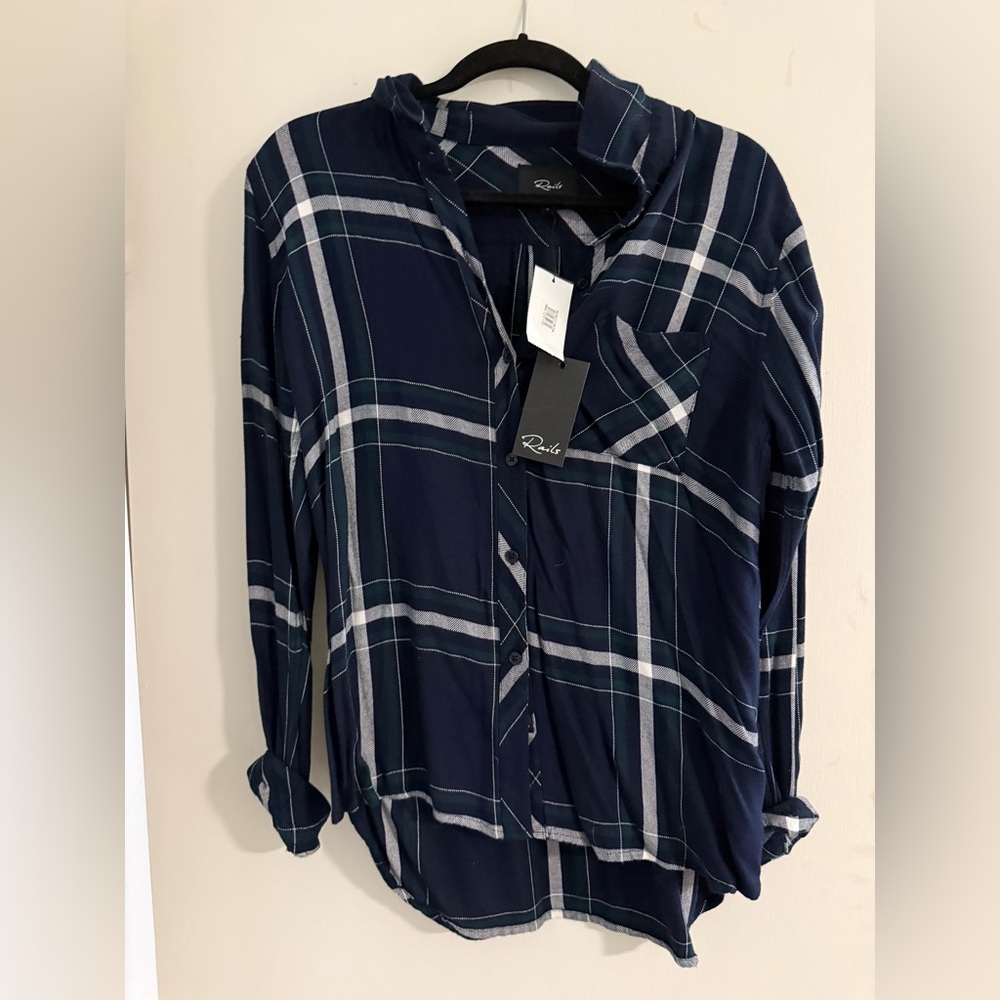 Rails - Navy Plaid Button-Up Shirt